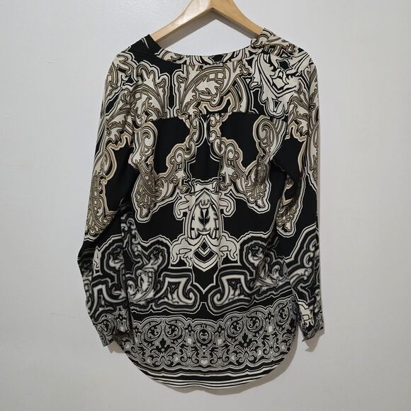 INC International Concepts - Blouse Patterned - Black White Yellow - Size 12 - Picture 3 of 6